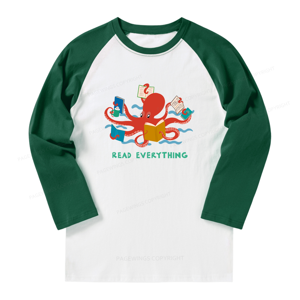 Pagewings Read Everything Long Sleeve Raglan T-shirt