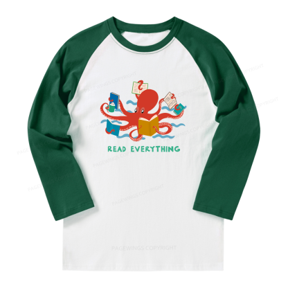 Pagewings Read Everything Long Sleeve Raglan T-shirt