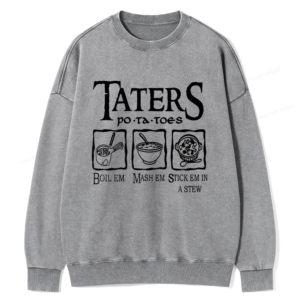 Pagewings Taters PoTaToes Unisex Washed Sweatshirt