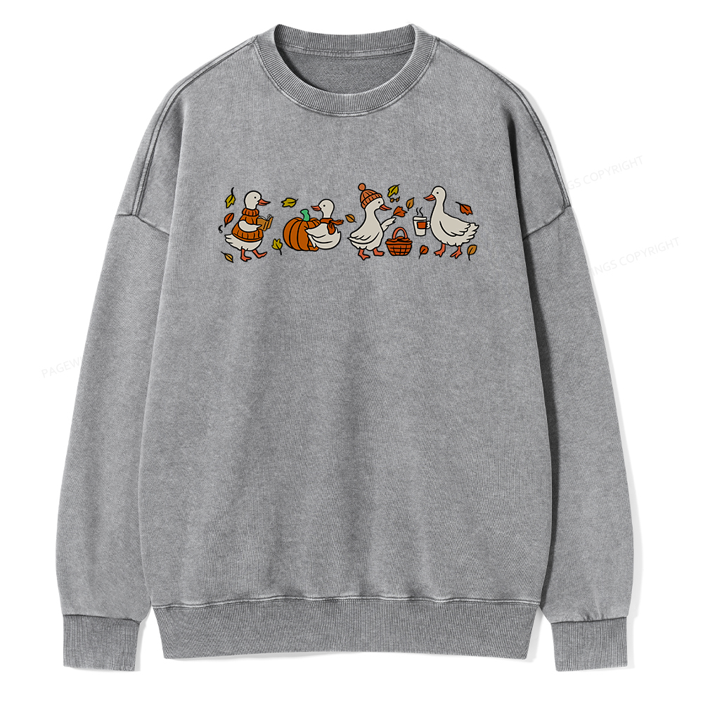 Pagewings Cozy Fall Thanksgiving Unisex Washed Sweatshirt