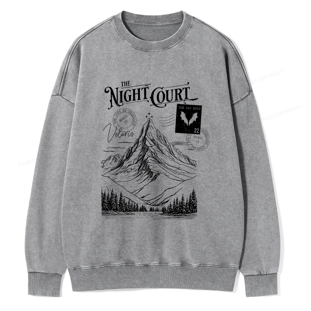 Pagewings  The Night Court Unisex Washed Sweatshirt