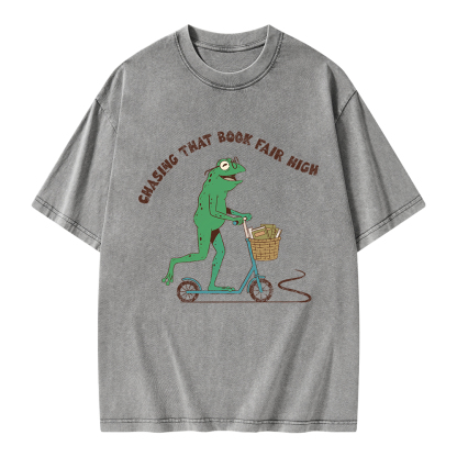 Pagewings Chasing That Book Fair High Unisex Washed T-shirt