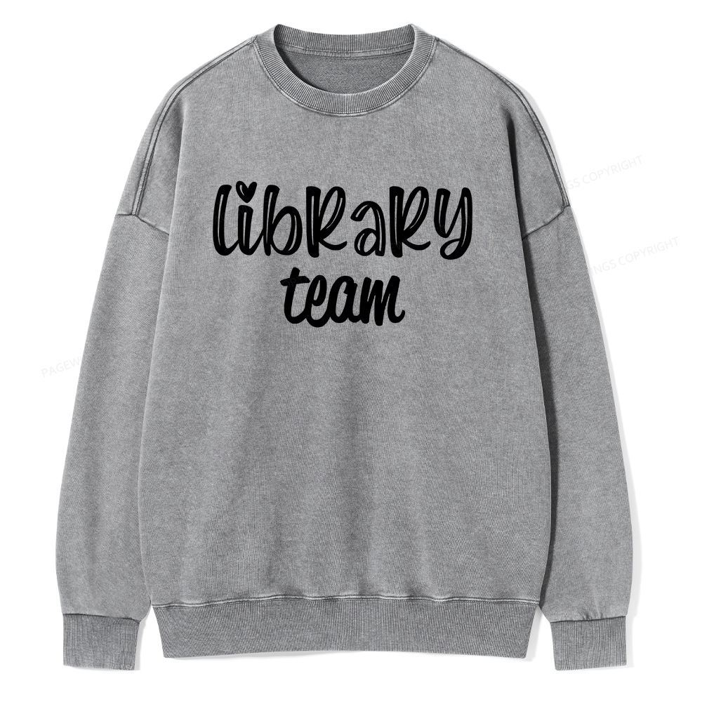Pagewings Library team Shirt Unisex Washed Sweatshirt