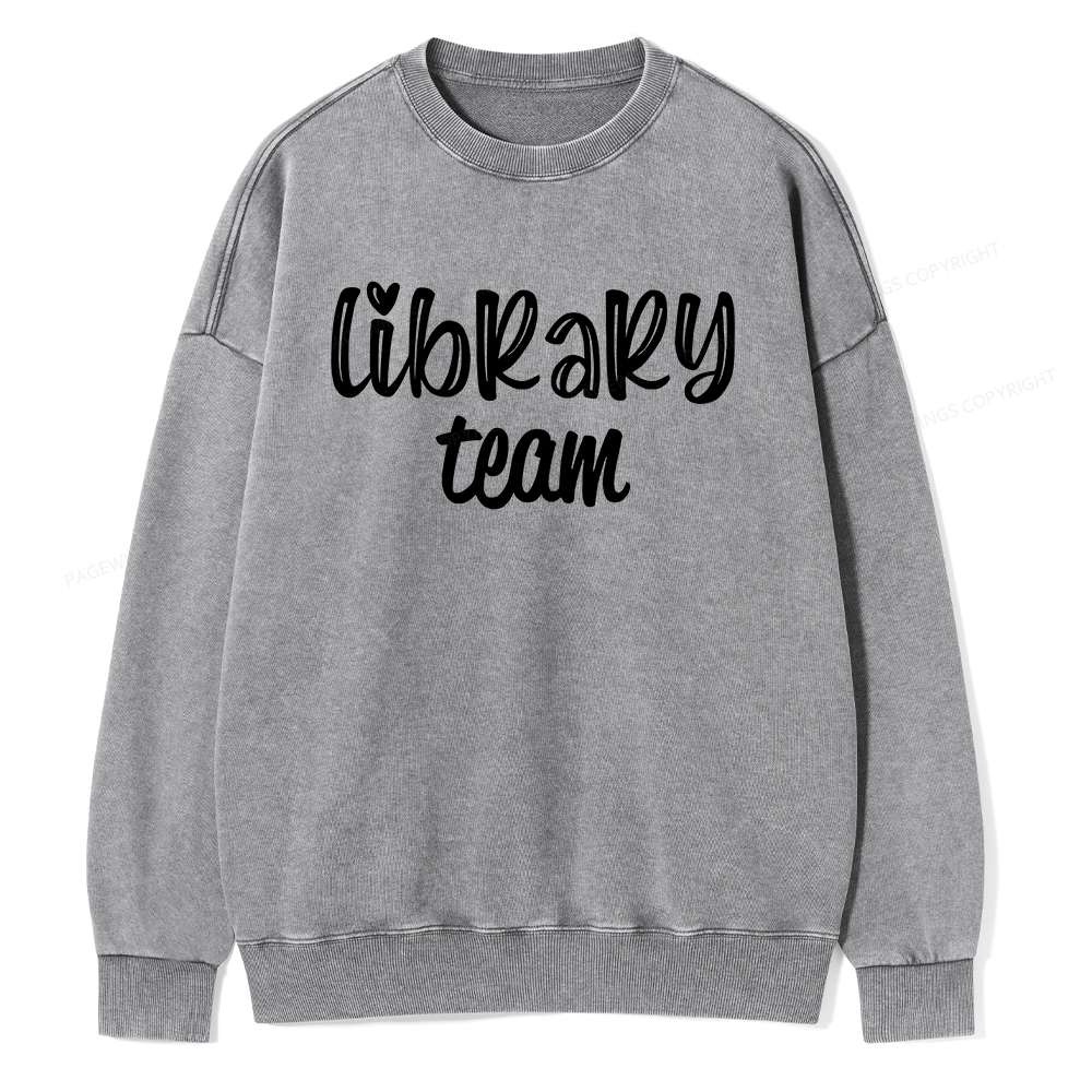 Pagewings Library team Shirt Unisex Washed Sweatshirt