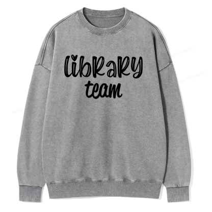 Pagewings Library team Shirt Unisex Washed Sweatshirt