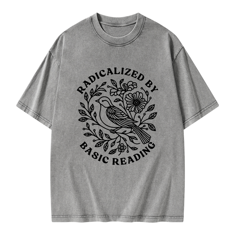 Pagewings Radicalized By Basic Reading Unisex Washed T-shirt