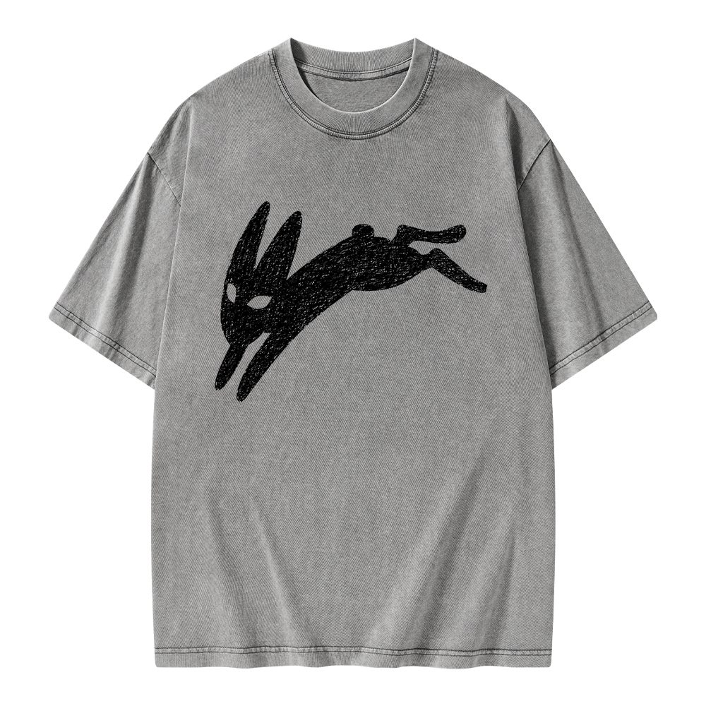 Pagewings Death Bunny Unisex Washed T-shirt