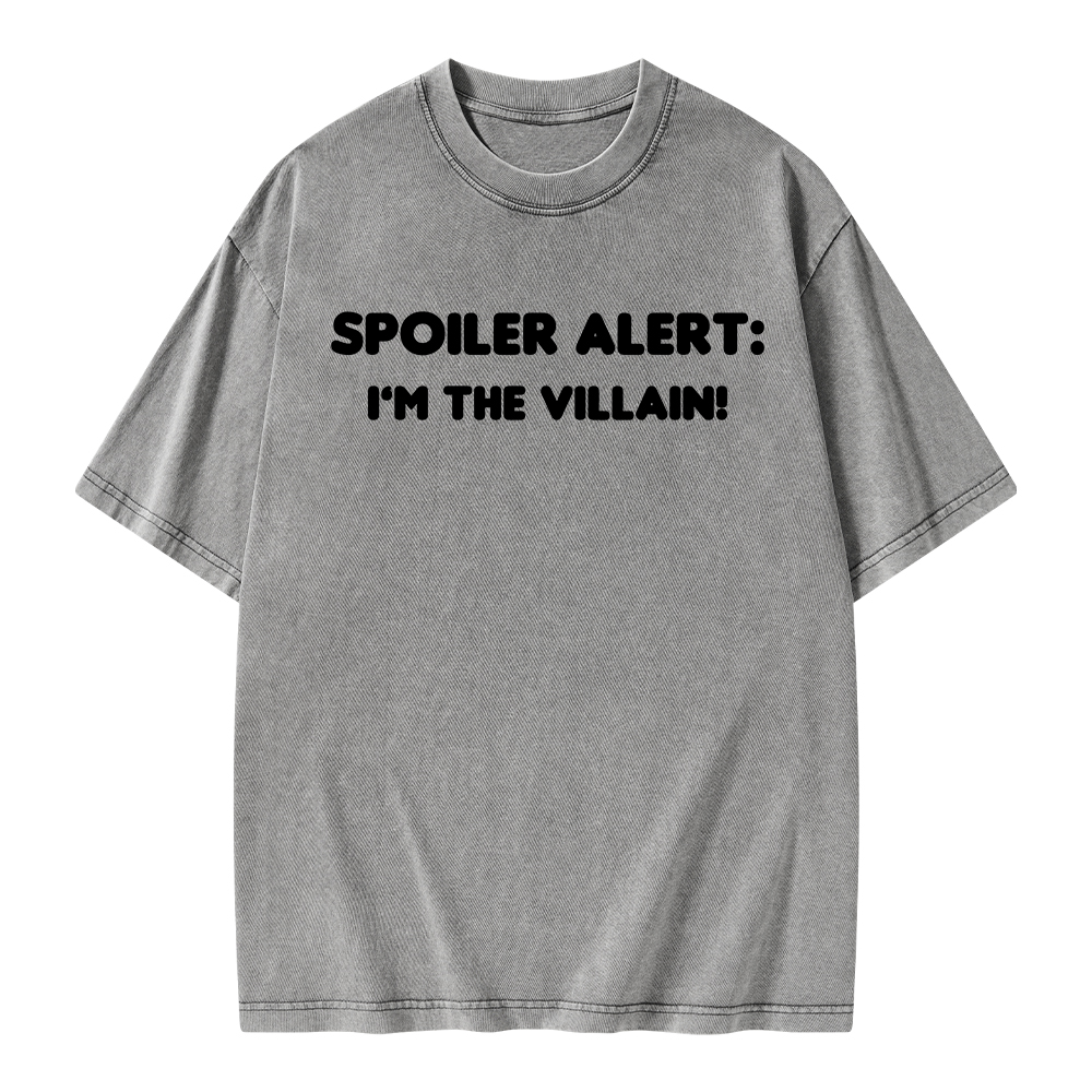 Pagewings Spoiler Alert: I'm The Villain Unisex Washed T-shirt