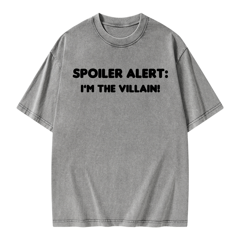 Pagewings Spoiler Alert: I'm The Villain Unisex Washed T-shirt