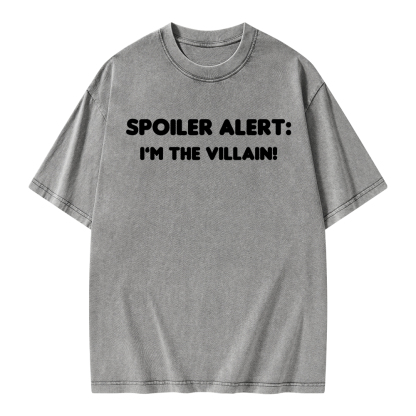 Pagewings Spoiler Alert: I'm The Villain Unisex Washed T-shirt