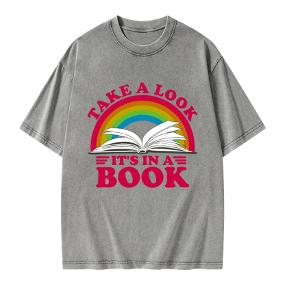 Pagewings Take a Look It's in a Book Unisex Washed T-shirt