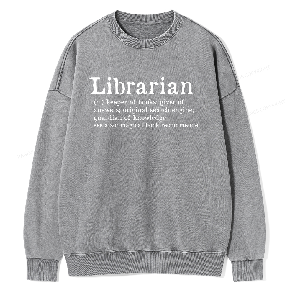 Pagewings Librarian Unisex Washed Sweatshirt