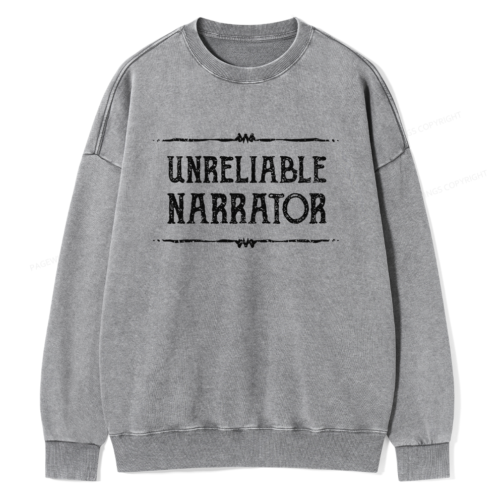 Pagewings Unreliable Narrator Unisex Washed Sweatshirt