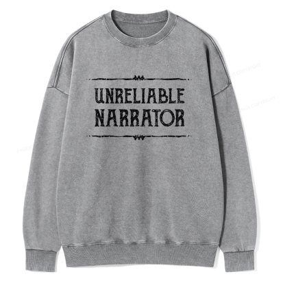 Pagewings Unreliable Narrator Unisex Washed Sweatshirt