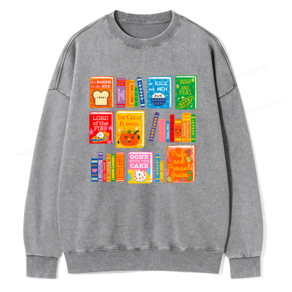 Pagewings Punny Books Unisex Washed Sweatshirt