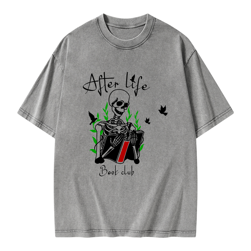 Pagewings Afterlife Book Club Unisex Washed T-shirt
