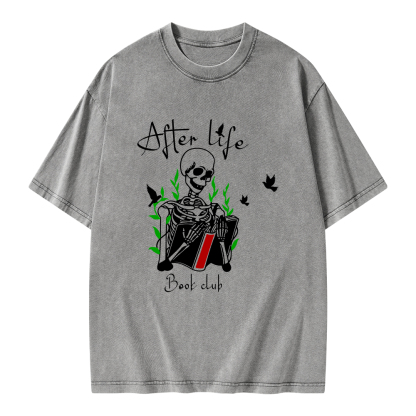 Pagewings Afterlife Book Club Unisex Washed T-shirt