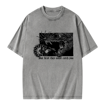 Pagewings But First They Must Catch You Unisex Washed T-shirt