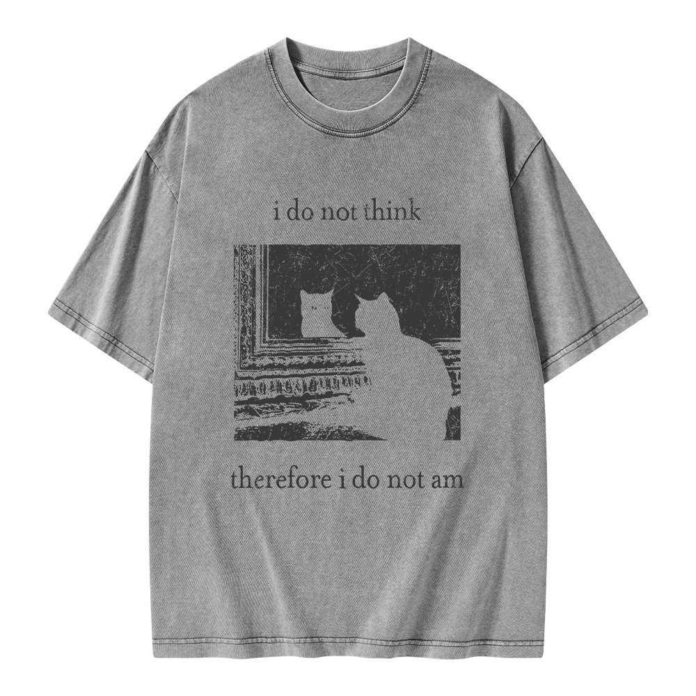 Pagewings I Do Not Think Therefore I Do Not Am Unisex Washed T-shirt