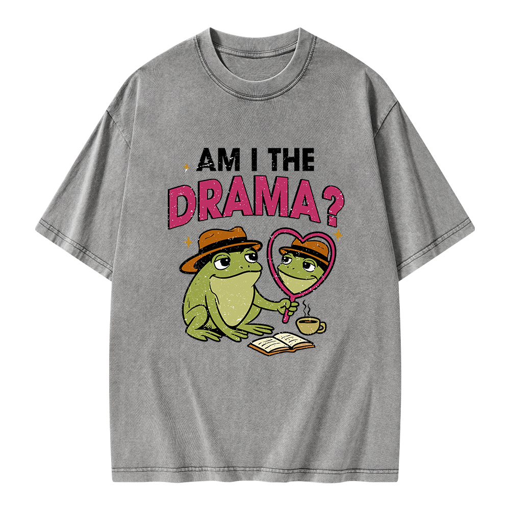 Pagewings Am I The Drama Unisex Washed T-shirt