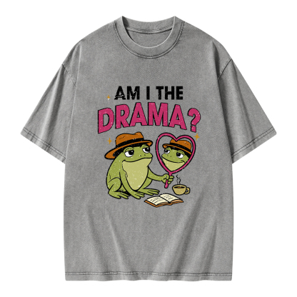Pagewings Am I The Drama Unisex Washed T-shirt