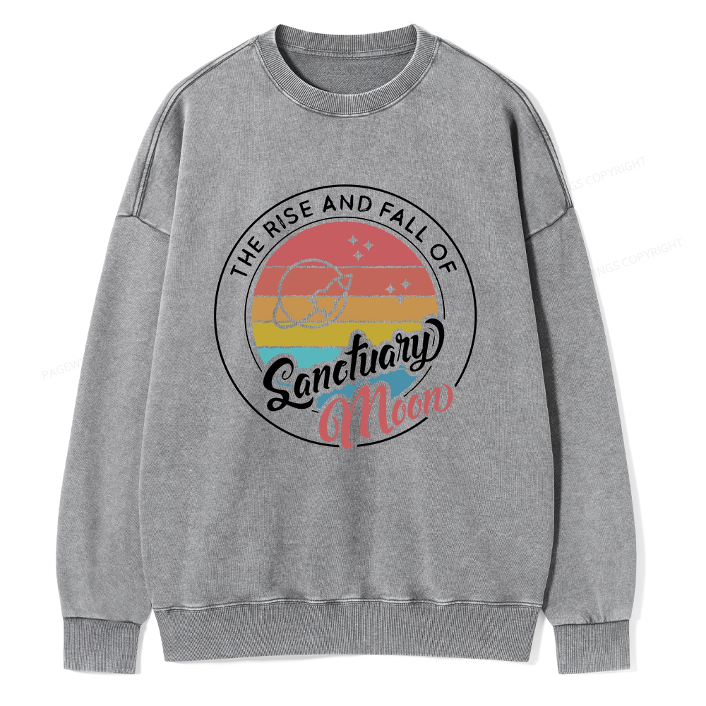 Pagewings The Rise and Fall of Sanctuary Moon Unisex Washed Sweatshirt