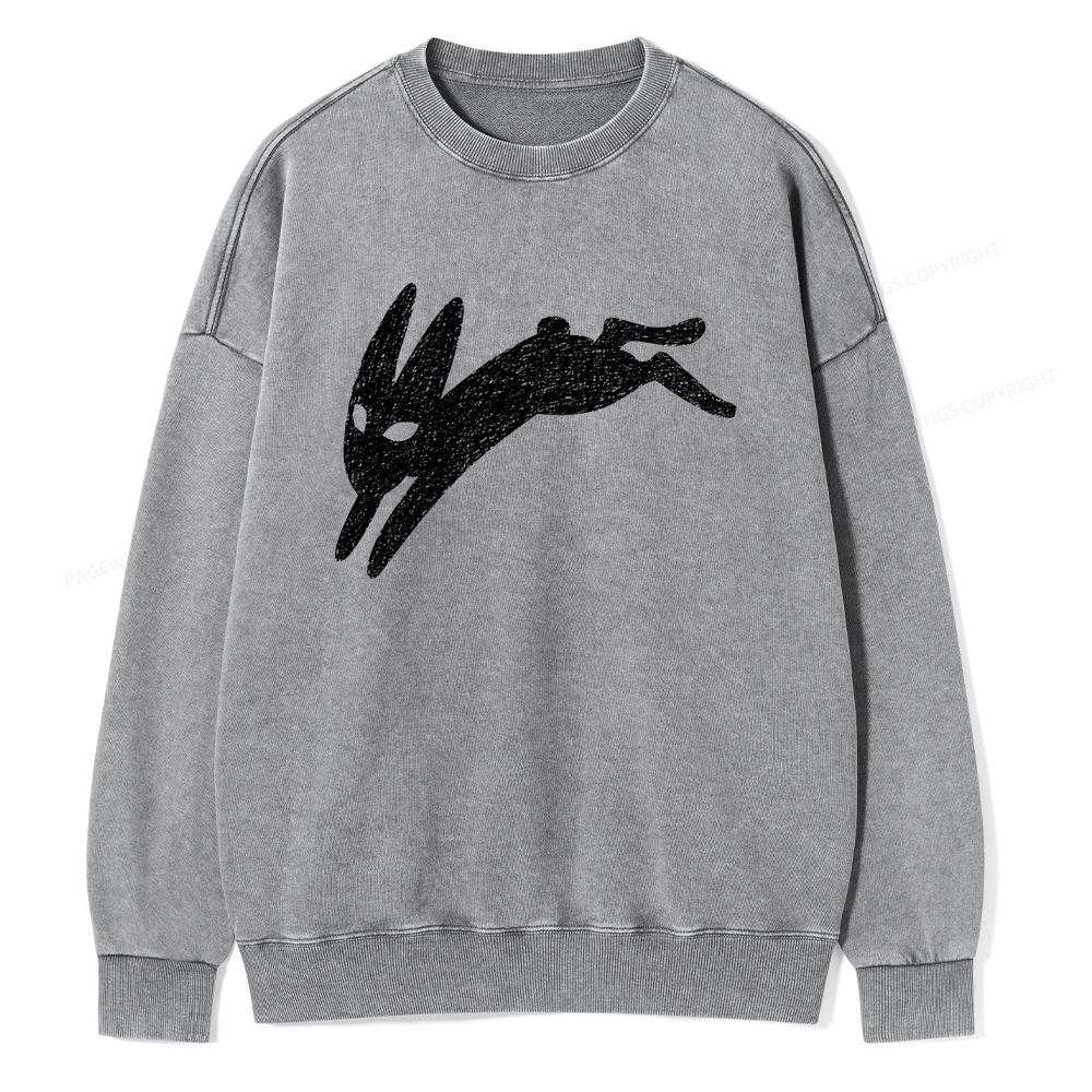 Pagewings Death Bunny Unisex Washed Sweatshirt
