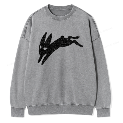 Pagewings Death Bunny Unisex Washed Sweatshirt