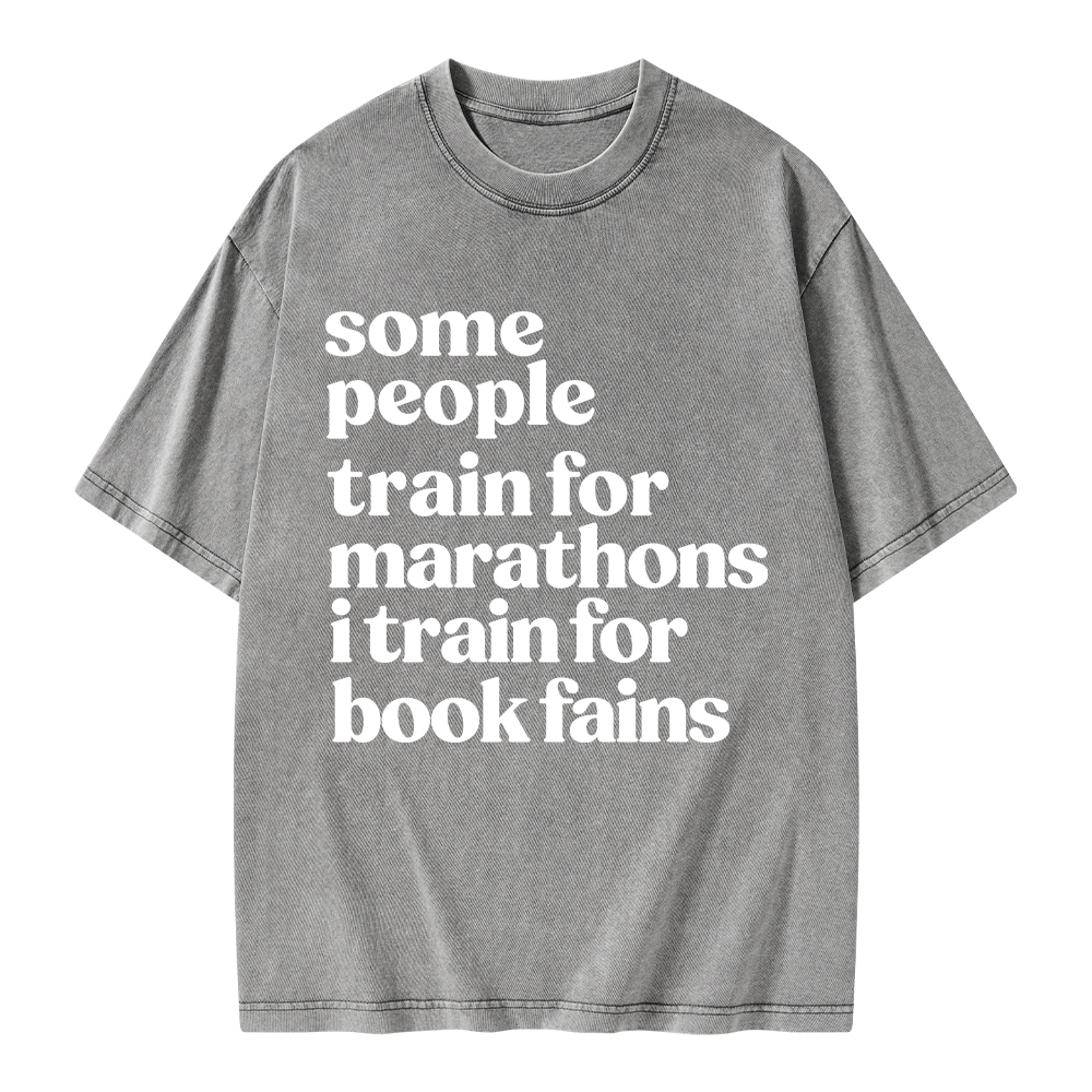 Pagewings I Train For Book Fairs Unisex Washed T-shirt
