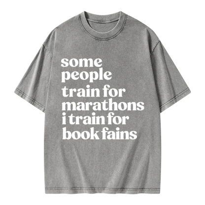 Pagewings I Train For Book Fairs Unisex Washed T-shirt