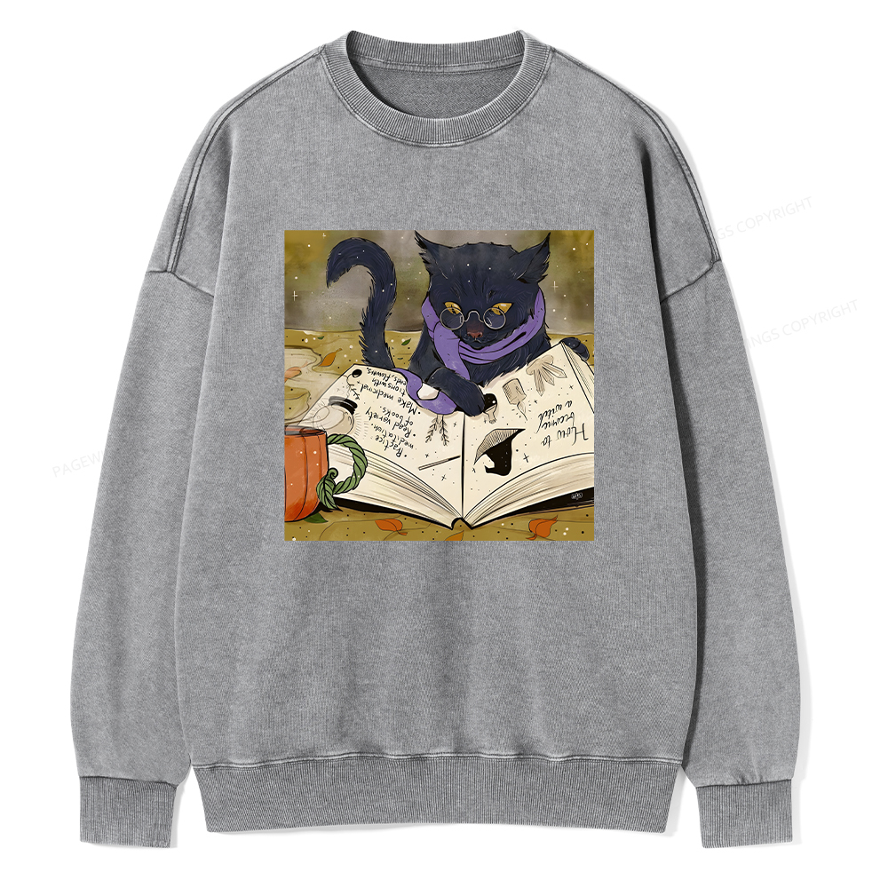 Pagewings Magic Book Lover Unisex Washed Sweatshirt