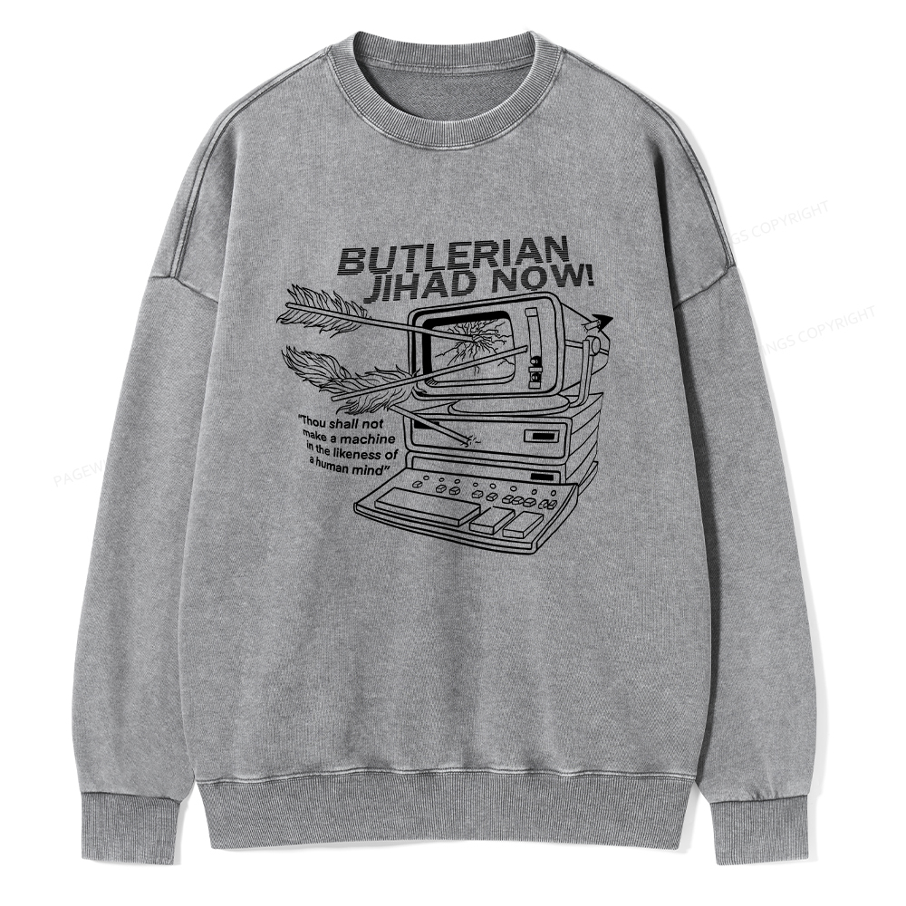Pagewings Butlerian Jihad Now Unisex Washed Sweatshirt