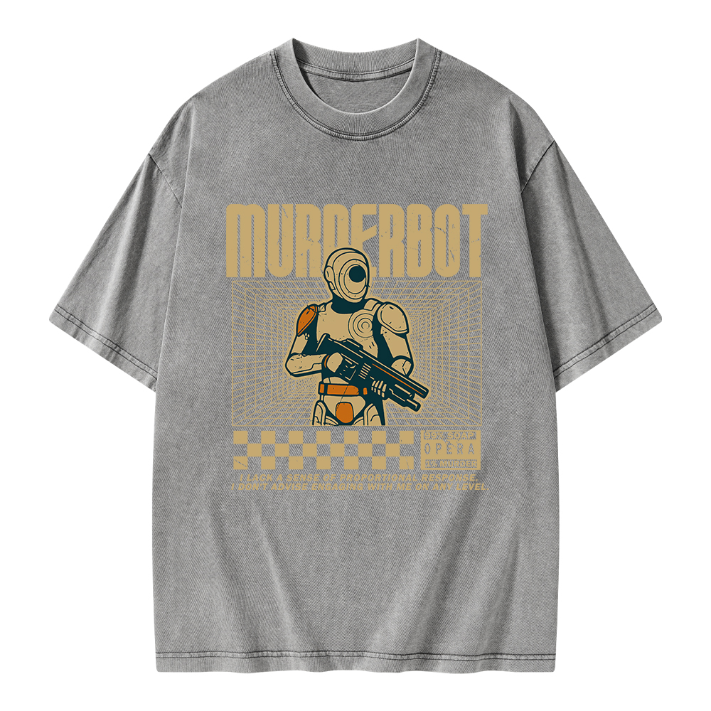 Pagewings Murderbot Unisex Washed T-shirt