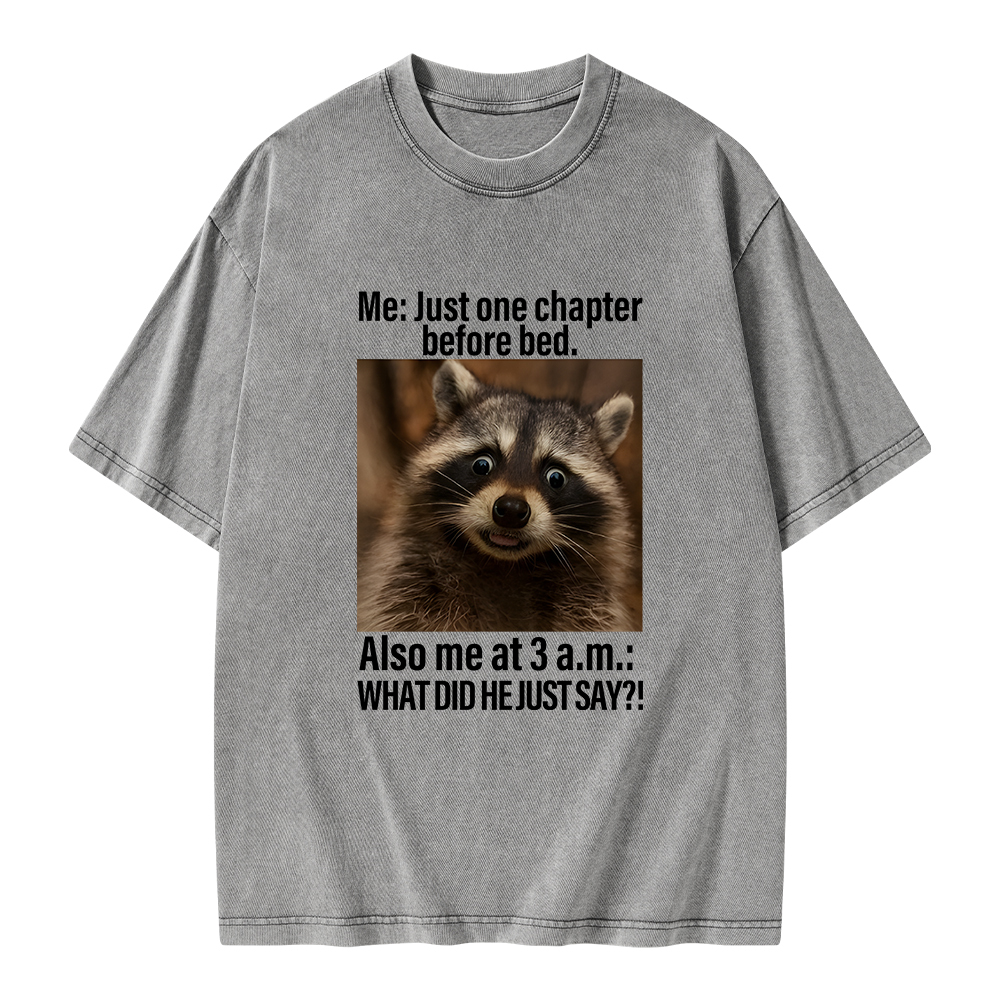 Pagewings Just One Chapter Before Bed Unisex Washed T-shirt