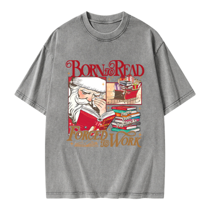 Pagewings Born To Read Forced To Work Unisex Washed T-shirt