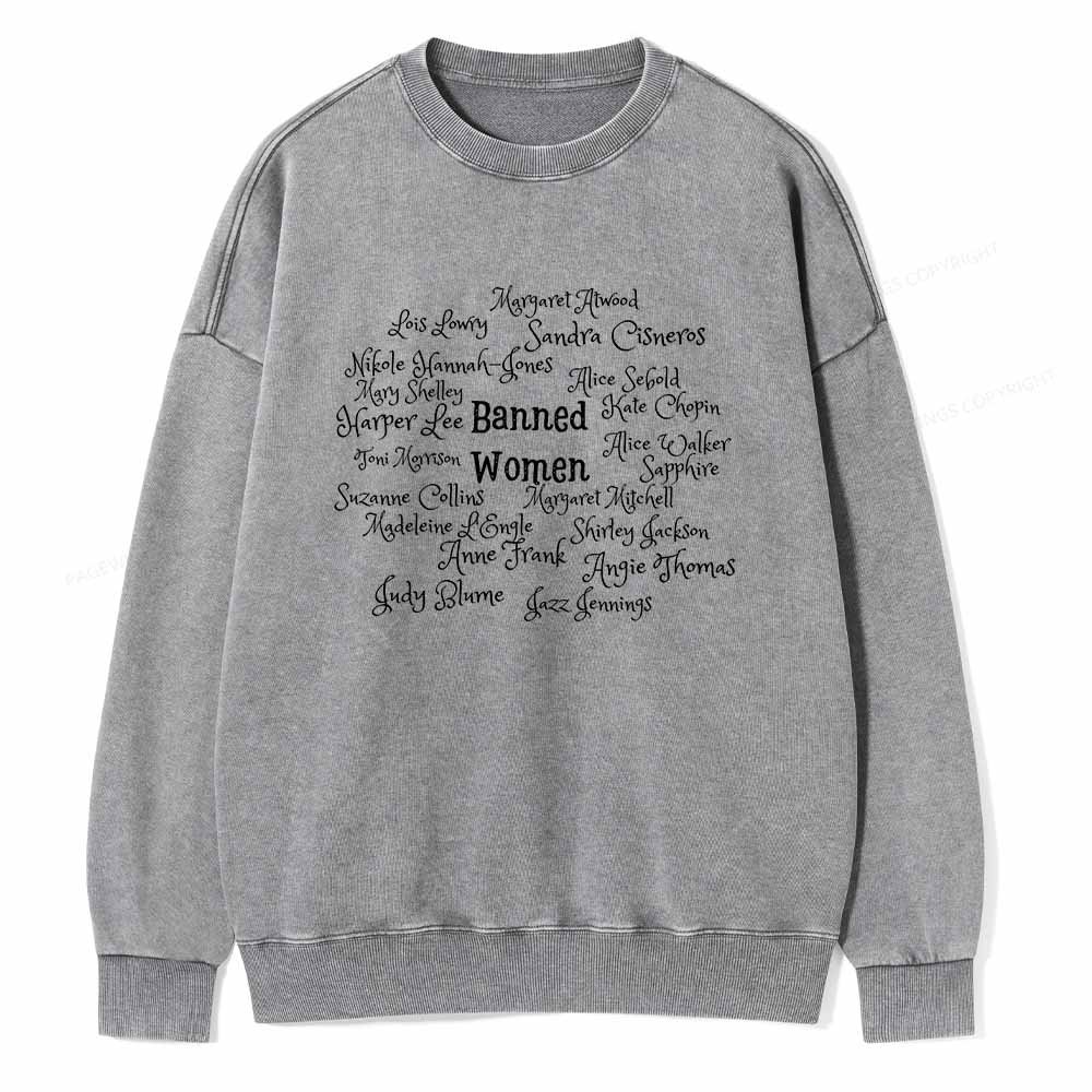 Pagewings Banned books Unisex Washed Sweatshirt