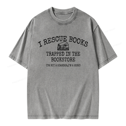 Pagewings  Rescue Books Trapped In The Bookstore Unisex Washed T-shirt