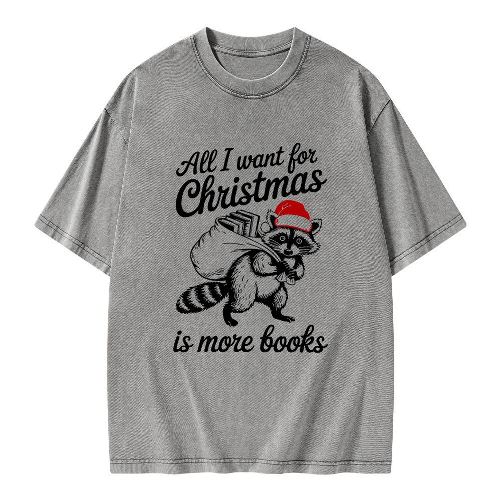 Pagewings Christmas Bookish Unisex Washed T-shirt