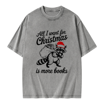Pagewings Christmas Bookish Unisex Washed T-shirt
