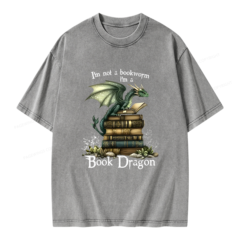 Pagewings Book Dragon Unisex Washed T-shirt