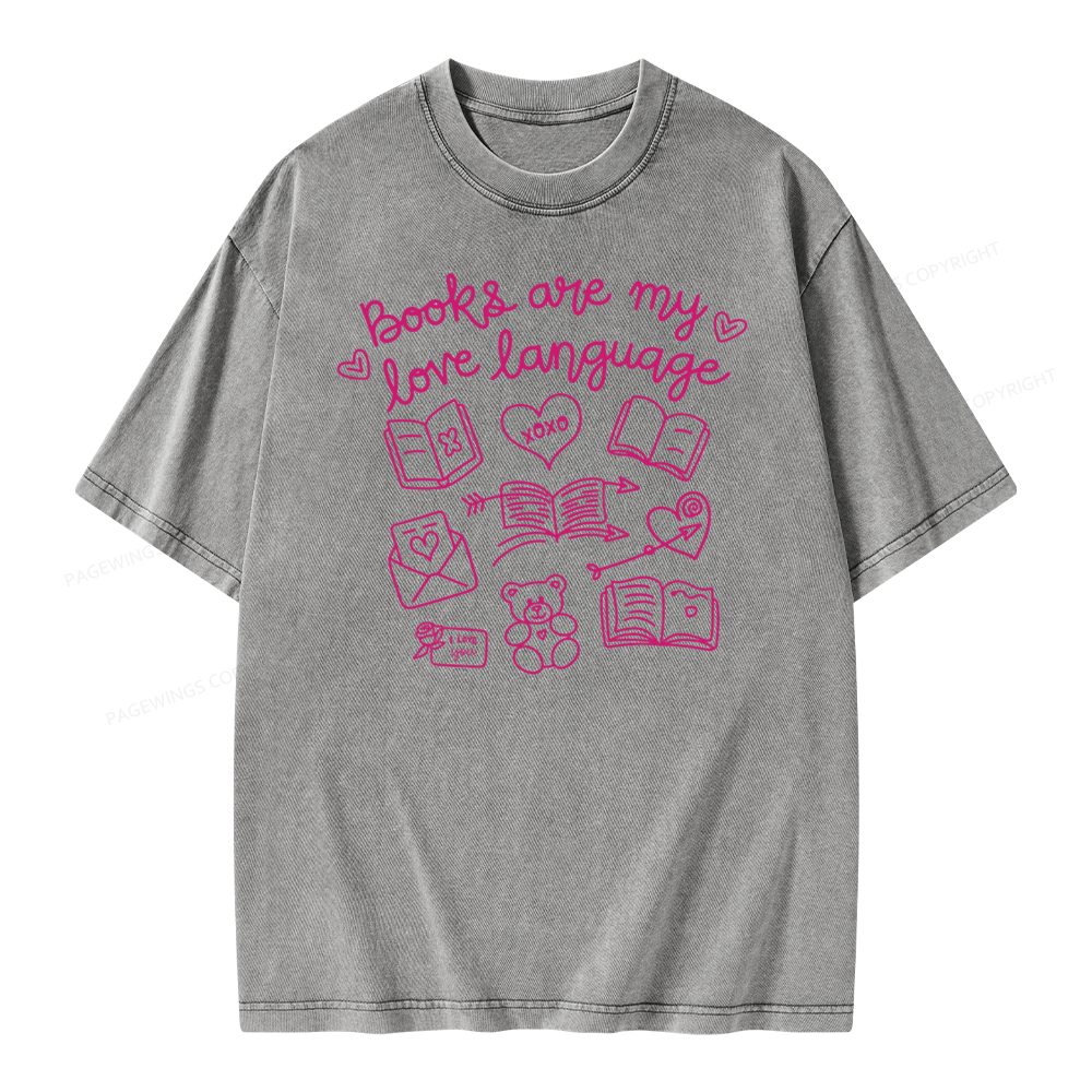 Pagewings Books Are My Love Language Unisex Washed T-shirt