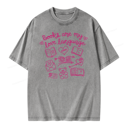 Pagewings Books Are My Love Language Unisex Washed T-shirt