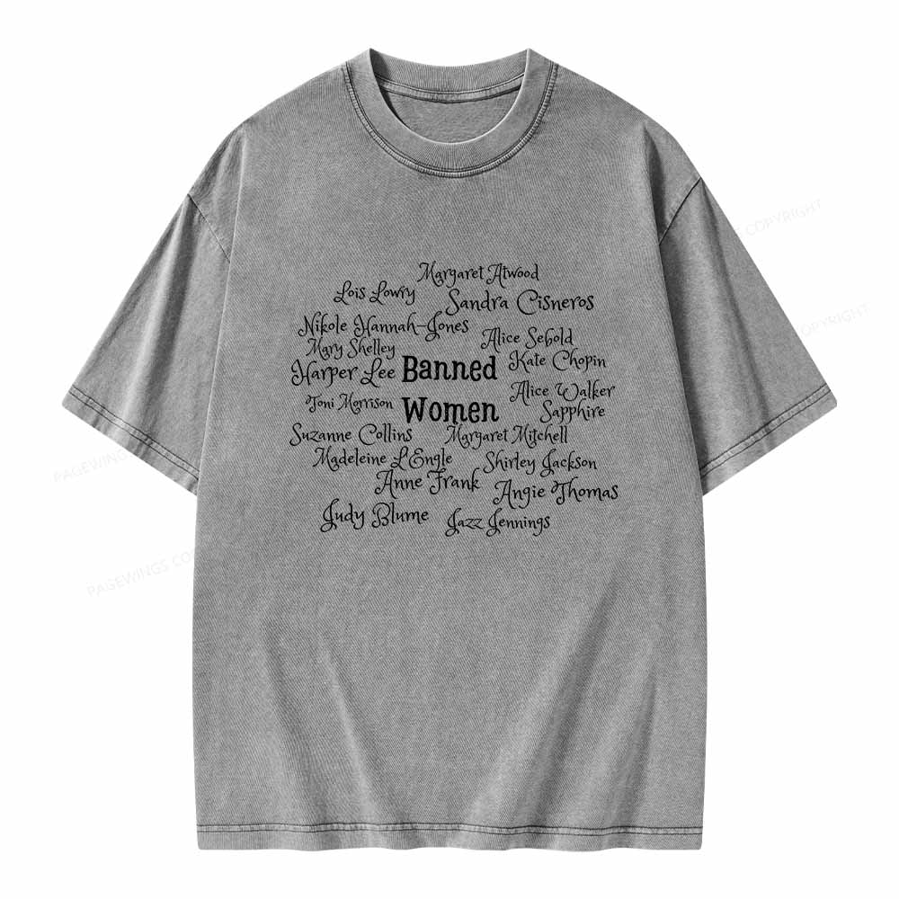 Pagewings Banned books Unisex Washed T-shirt