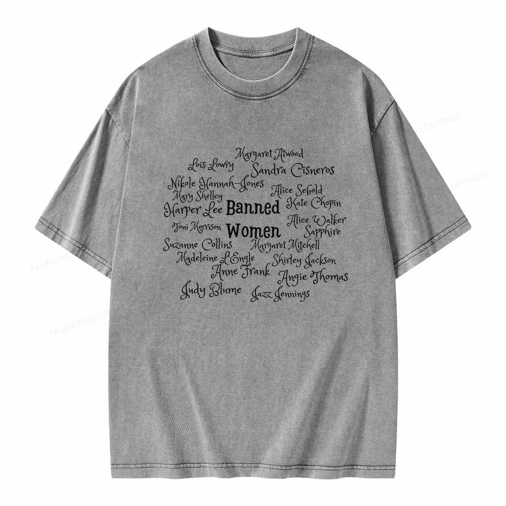 Pagewings Banned books Unisex Washed T-shirt