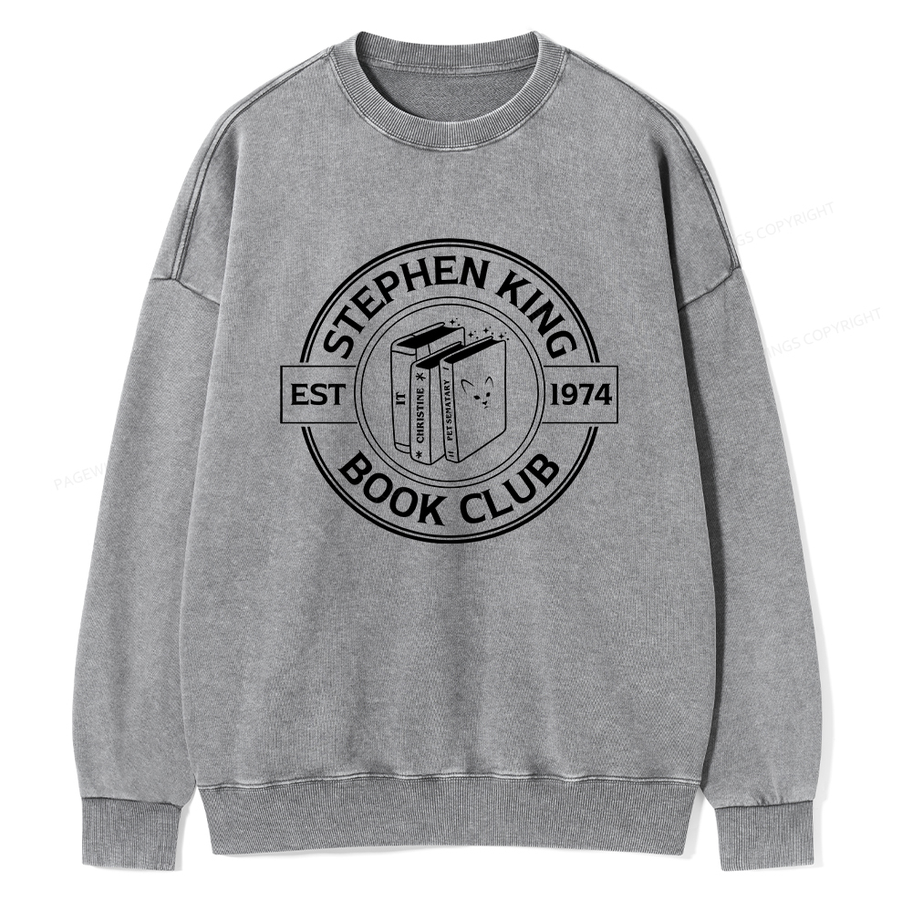 Pagewings Stephen King Book Club Unisex Washed Sweatshirt