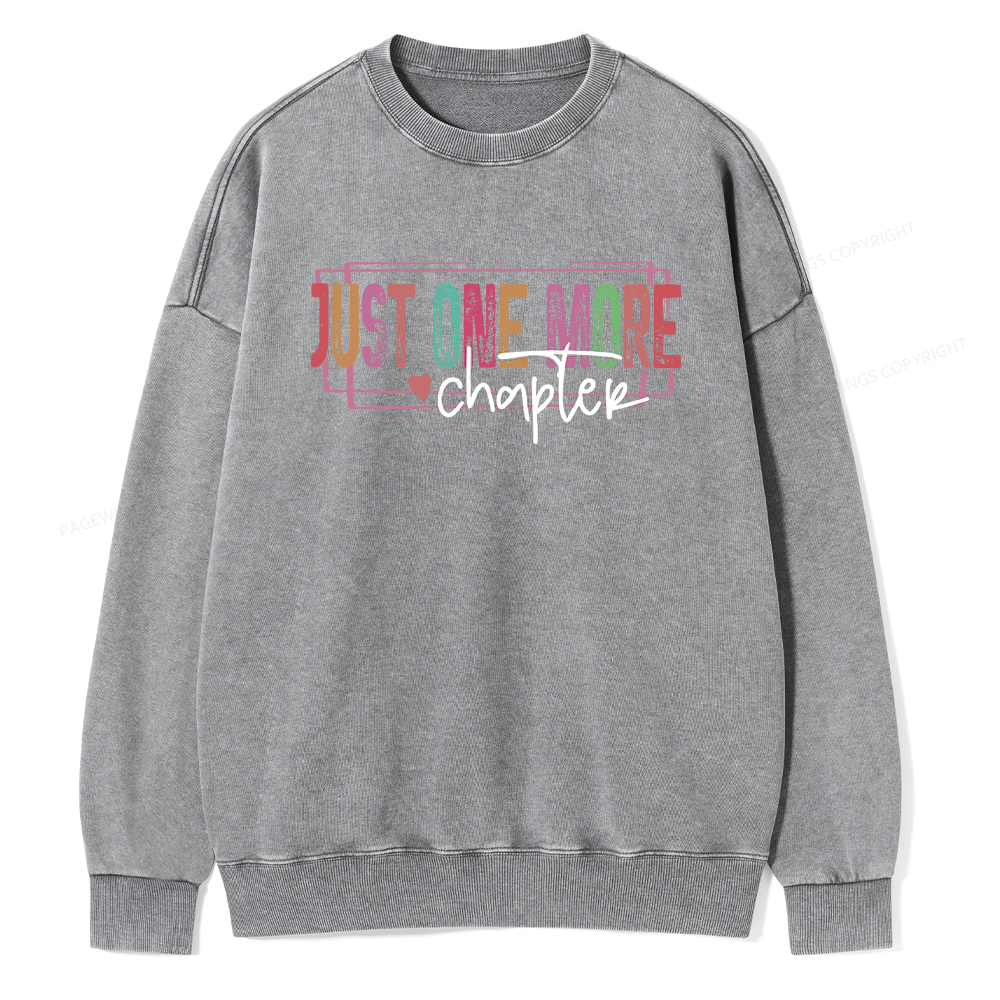 Pagewings Just One More Chapter Unisex Washed Sweatshirt
