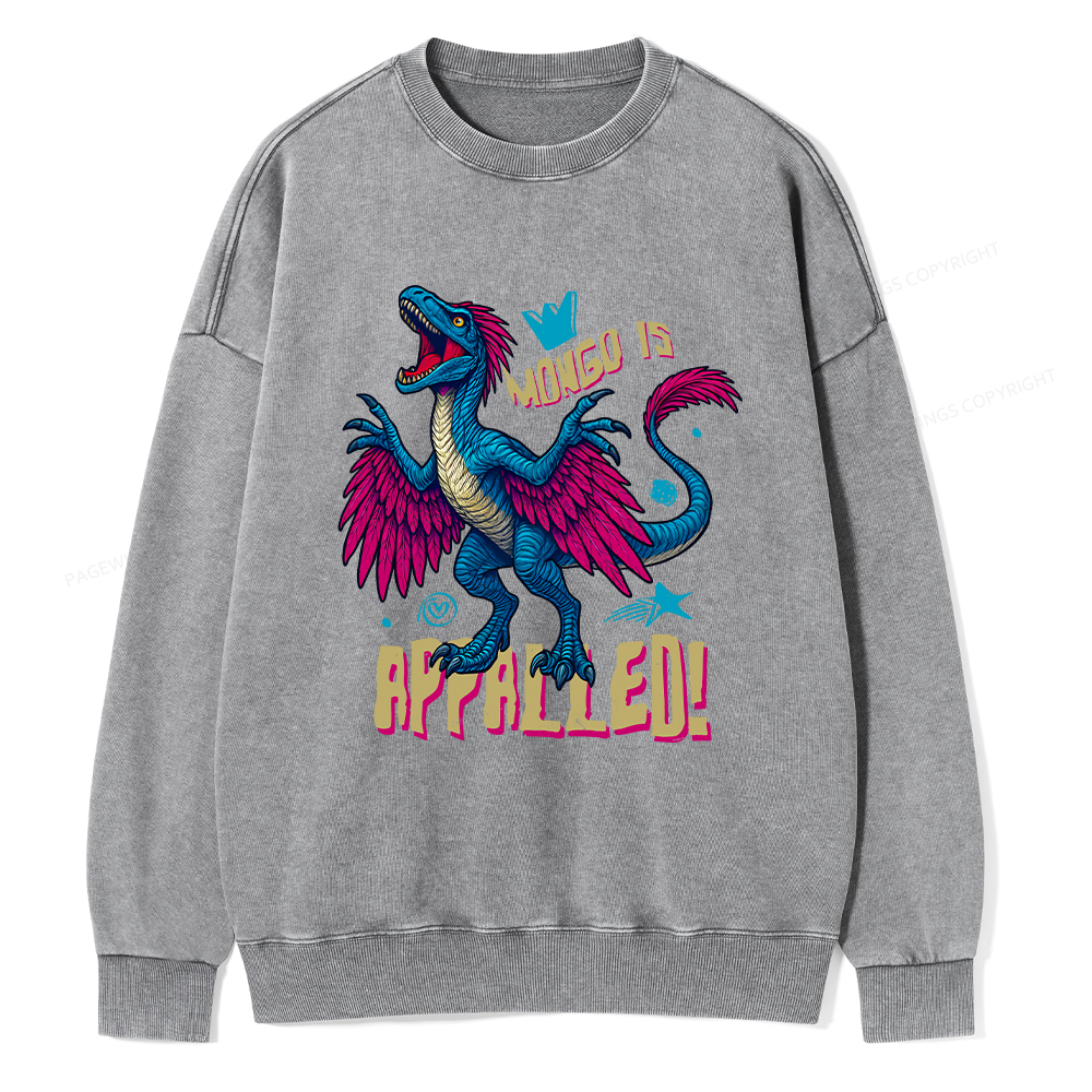 Pagewings Mongo is Appalled Unisex Washed Sweatshirt