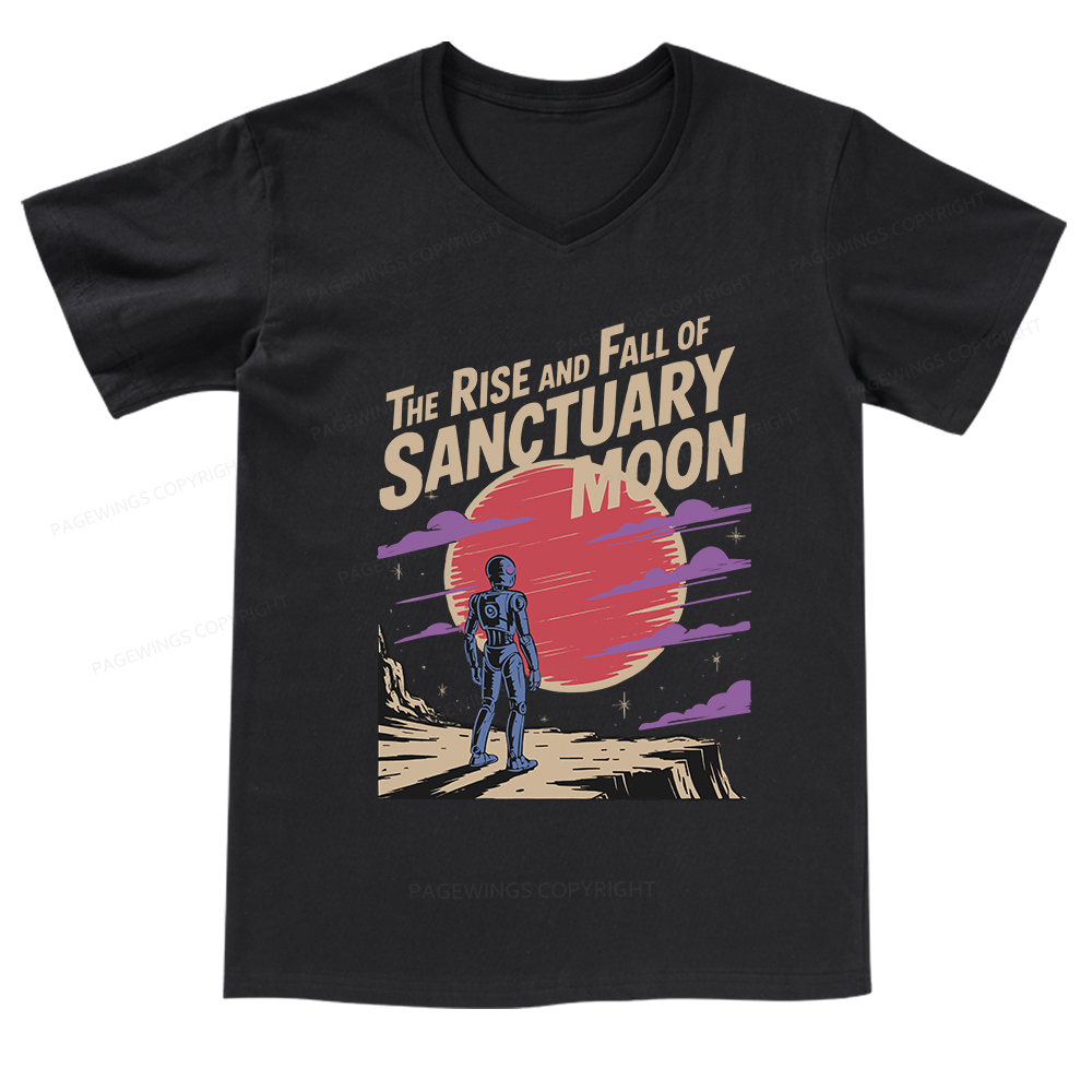 Pagewings The Rise And Fall Of Sanctuary Moon V-neck T-shirt