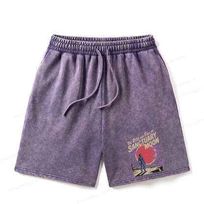 Pagewings The Rise And Fall Of Sanctuary Moon Unisex Washed Shorts