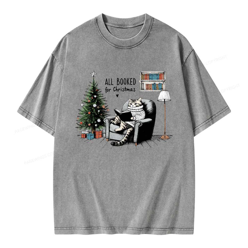 Pagewings All Booked for Christmas Unisex Washed T-shirt